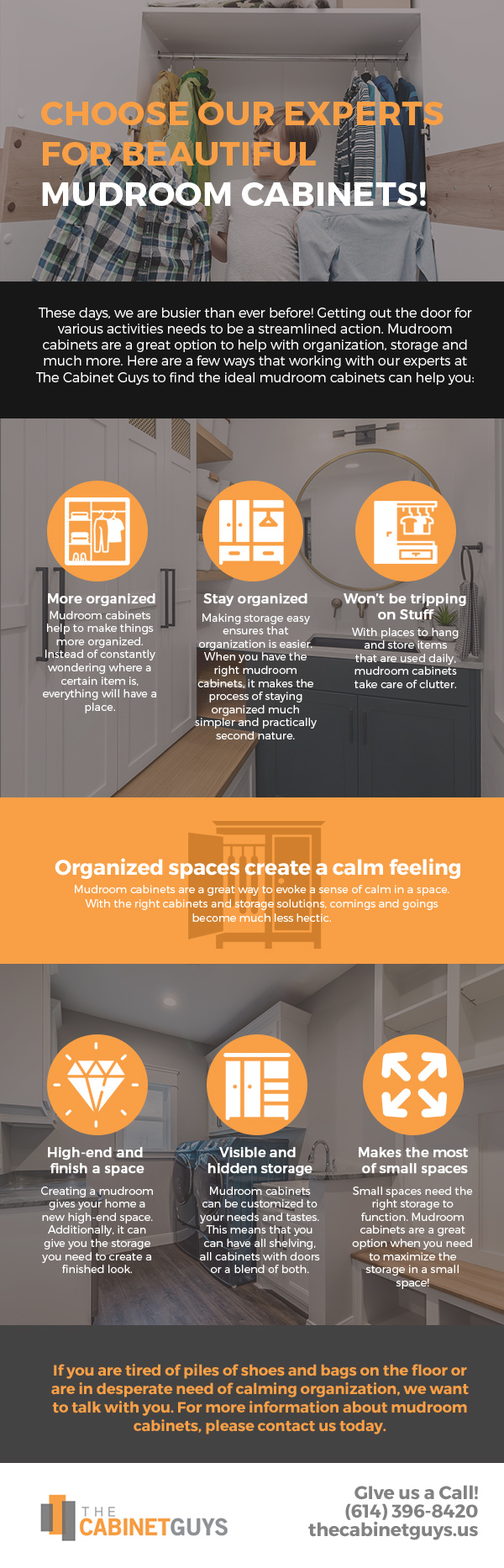 Choose Our Experts for Beautiful Mudroom Cabinets! [infographic]
